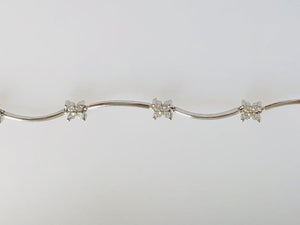 9k white gold bracelet with cubic zirconias
