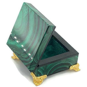 Russian gold-plated malachite box