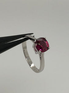 18k white gold Burma red spinel ring