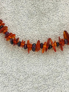 amber and purple garnet necklace