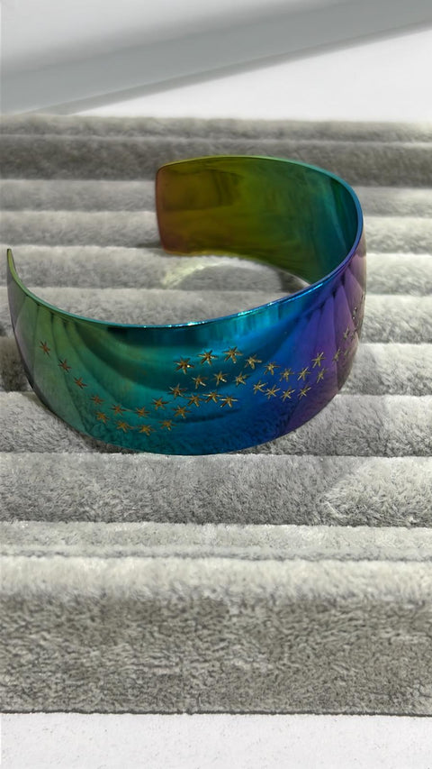 titanium bangle in rainbow colour