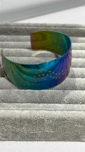 titanium bangle in rainbow colour