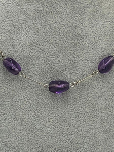 silver with amethyst necklace
