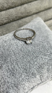 Silver engagement ring with cz, size N, 1.3g