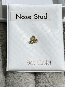 9k yellow gold Celtic nose stud