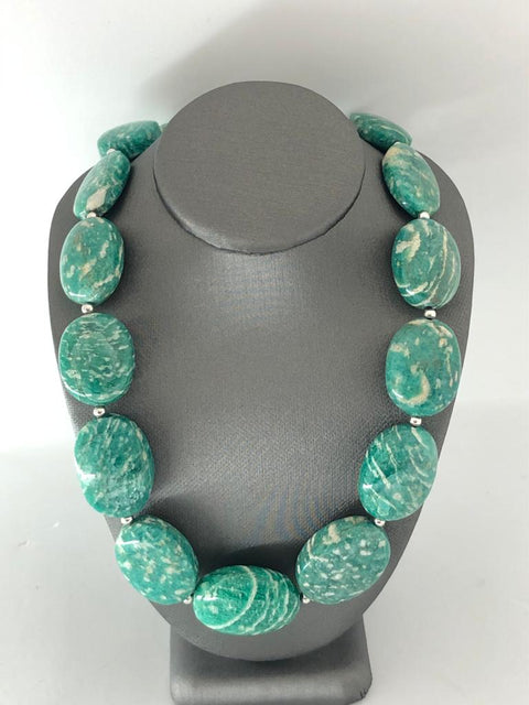 amazonite necklace with silver clasp