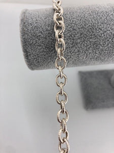 silver polo ribbed edge link ladies bracelet