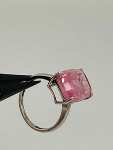 10k white gold ring with 7.86ct pink tourmaline