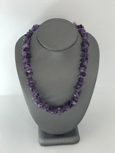 amethyst necklace with a silver clasp