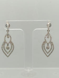 18k white gold drop earrings