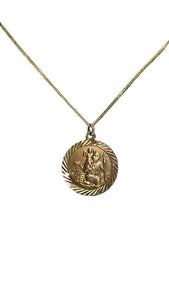 9k yellow gold St Christopher pendant