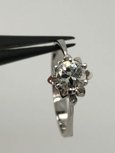 14k white gold solitaire ring