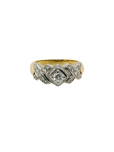 18k white and yellow gold ring