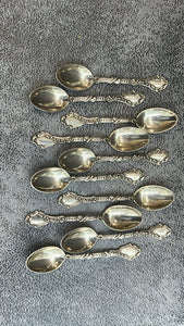 set of 10 sterling silver spoons