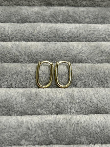 9k yellow gold hinged oval hoop earrings