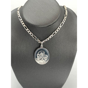 silver double-sided oval St Christopher pendant; 4.7g