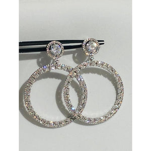 earrings- copper with rhodium plating and cz (ECN 507)