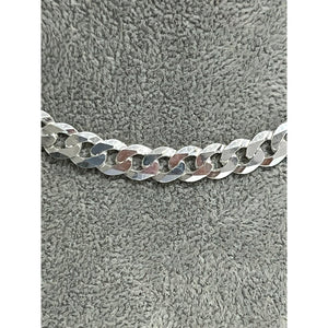 silver flat 8.0mm width curb chain, 22inches ; 29.80g
