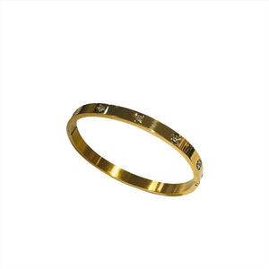 18k gold plated costume jewellery bangle with cz