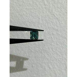 teal sapphire, square emerald cut; origin Nigeria; 0.61ct; 4.2x4.3x3.5mm