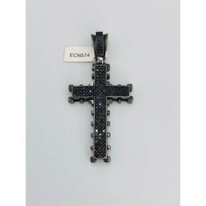 silver with black rhodium cross; 6x4cm approximately without bail; 27.8g