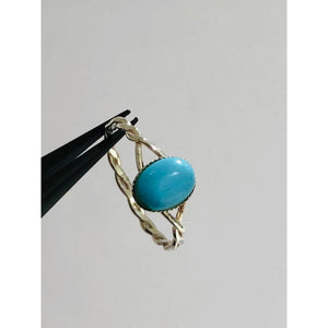 silver ring with turquoise; 1.1g; size O