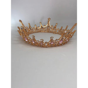 costume jewellery crown with pink rhinestones