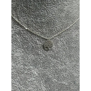 silver Tree Of Life pendant 10mm with diamond cut belcher chain; 18 inches; 1.87g (ECN 1223)