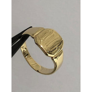 9k yellow gold signet ring; 2.7g; size I1/2