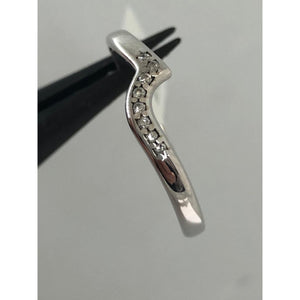 wedding band, 9k white gold with total diamonds 0.09cts; 1.9g; size P