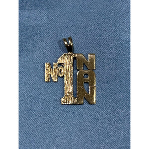 9k yellow gold pendant Number One Nan; 1.84g