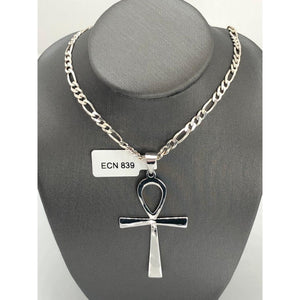 silver Ankh cross, key of life; 3.7g; 56mm length with bail
