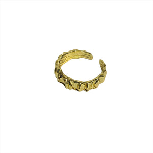 18k gold plated cuff ring; size around J1/2