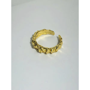 18k gold plated cuff ring; size around J1/2