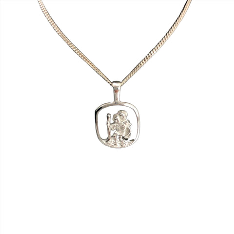 silver cut out St Christopher pendant; 2.1g