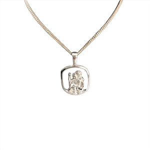 silver cut out St Christopher pendant; 2.1g