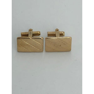 rectangular gold plated cufflinks; 11.8g; 20x13mm each front face of cufflink