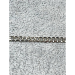 9k white gold curb chain; 18inches; 5.2g; width 3mm