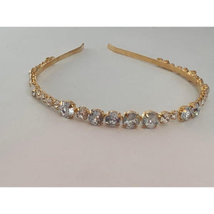 fancy headband with yellow base metal and cz