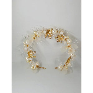 wedding hair accessories with base metal, faux pearls