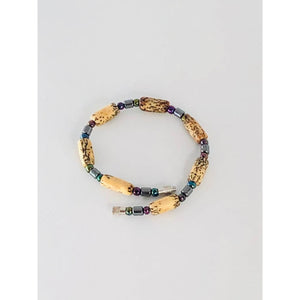 bracelet made of base metal, beads and bumba wood (Caribbean bark wood never changing colour); 8.1g; around 8inches