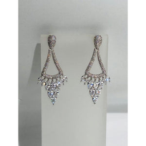 earrings- copper with rhodium plating and cz (ECN 509)