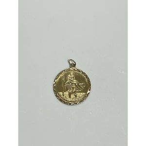 9k yellow gold St Christopher pendant; 1.38g