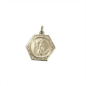 9k yellow gold St Christopher pendant; 2.36g